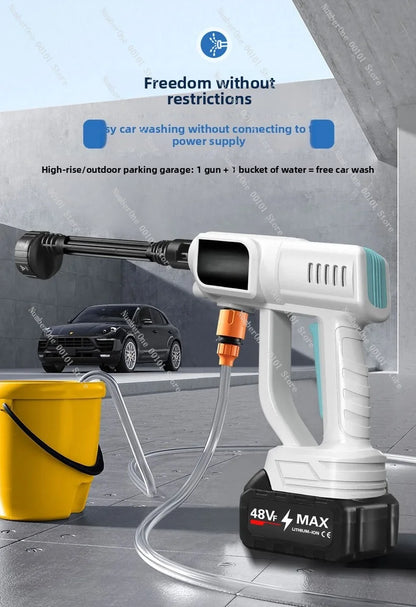 Cordless High Pressure Car Washer, High Power Rechargeable Water Gun for Vehicle Cleaning