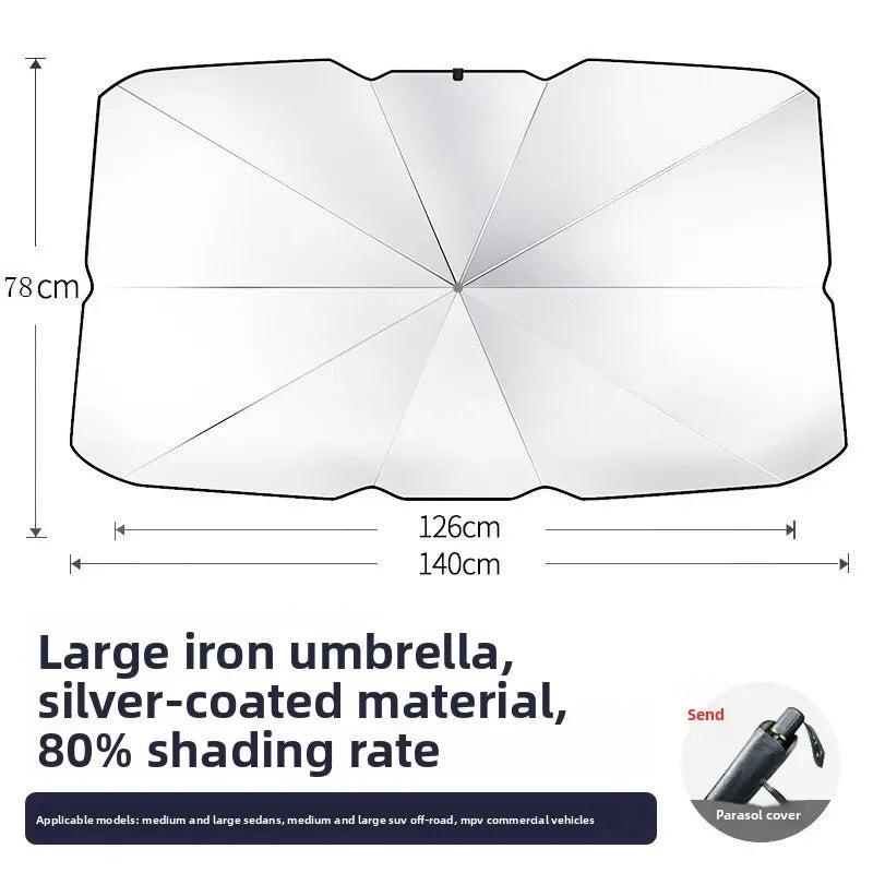 Foldable Car Windshield Sun Shade Umbrella Retractable Heat Insulation UV Protection Portable Car Front Window Sunshade Curtain