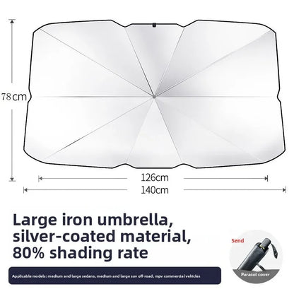Foldable Car Windshield Sun Shade Umbrella Retractable Heat Insulation UV Protection Portable Car Front Window Sunshade Curtain
