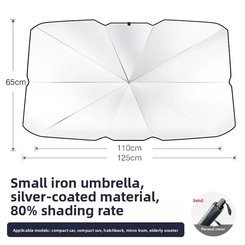 Foldable Car Windshield Sun Shade Umbrella Retractable Heat Insulation UV Protection Portable Car Front Window Sunshade Curtain