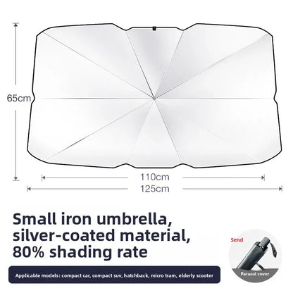 Foldable Car Windshield Sun Shade Umbrella Retractable Heat Insulation UV Protection Portable Car Front Window Sunshade Curtain