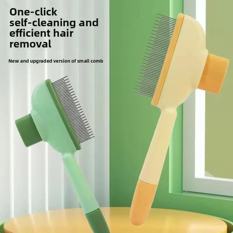 Pet Grooming Slicker Brush Self-Cleaning One-Key Hair Removal Comb for Cats Dogs Massage and Shedding Control