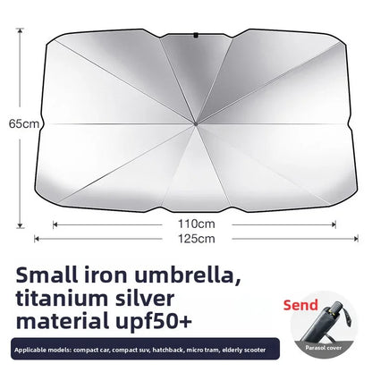 Foldable Car Windshield Sun Shade Umbrella Retractable Heat Insulation UV Protection Portable Car Front Window Sunshade Curtain