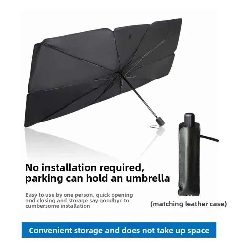 Foldable Car Windshield Sun Shade Umbrella Retractable Heat Insulation UV Protection Portable Car Front Window Sunshade Curtain
