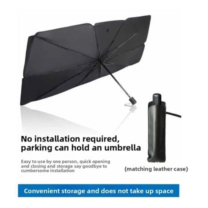 Foldable Car Windshield Sun Shade Umbrella Retractable Heat Insulation UV Protection Portable Car Front Window Sunshade Curtain