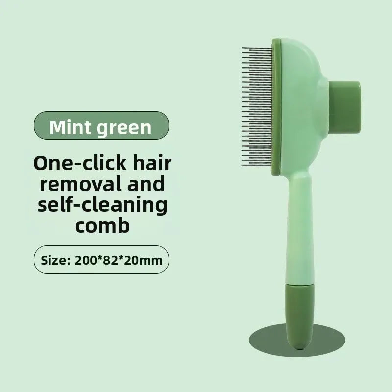 Pet Grooming Slicker Brush Self-Cleaning One-Key Hair Removal Comb for Cats Dogs Massage and Shedding Control