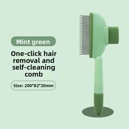 Pet Grooming Slicker Brush Self-Cleaning One-Key Hair Removal Comb for Cats Dogs Massage and Shedding Control