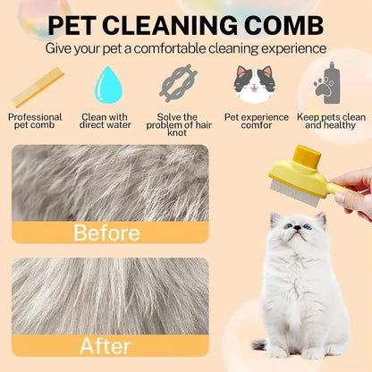 Pet Grooming Slicker Brush Self-Cleaning One-Key Hair Removal Comb for Cats Dogs Massage and Shedding Control